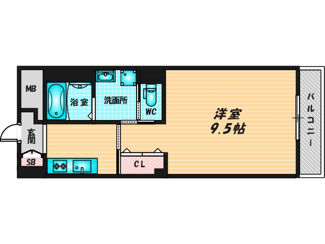 ゆったりくつろげる単身さん向けの間取り。