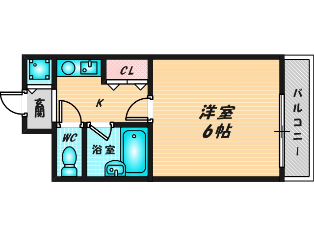 バス・トイレがセパレート、収納がある住みやすい間取りです。