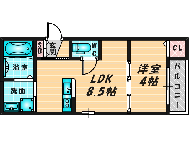 シンプルで使い勝手の良い間取り