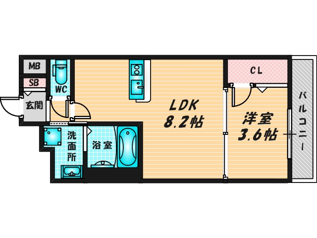 ゆったりくつろげる単身さん向けの間取り。