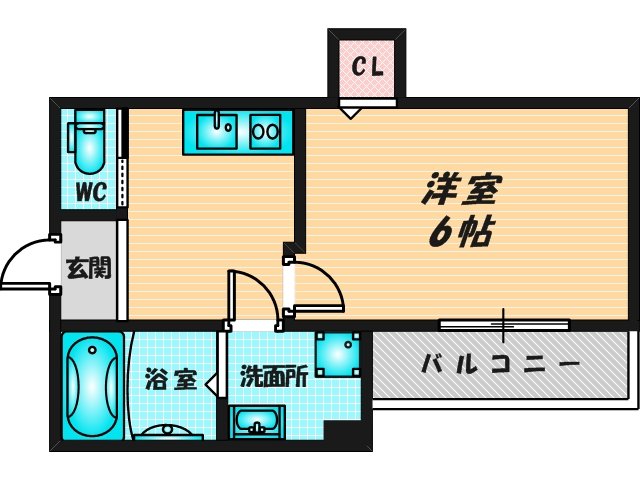 ゆったりくつろげる単身さん向けの間取り。 