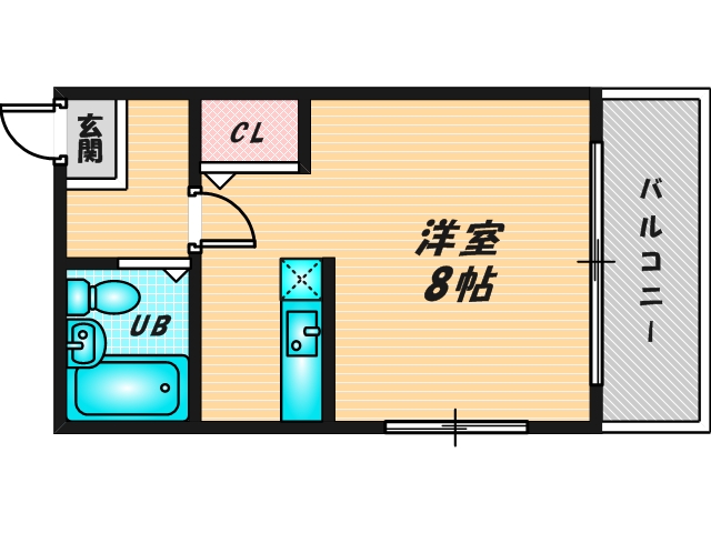 シンプルな単身さん向きのマンションです。