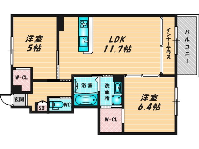 新婚さんにピッタリ。使いやすいゆったりとした間取り。 
