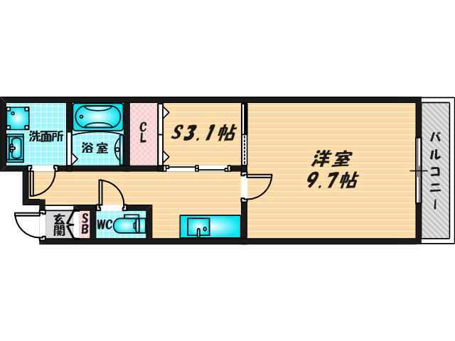 バス・トイレがセパレート、収納がある住みやすい間取りです。