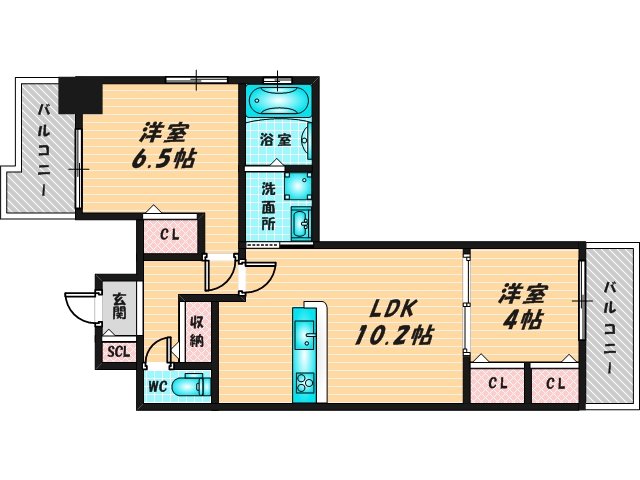 新婚さんにピッタリ。使いやすいゆったりとした間取り。