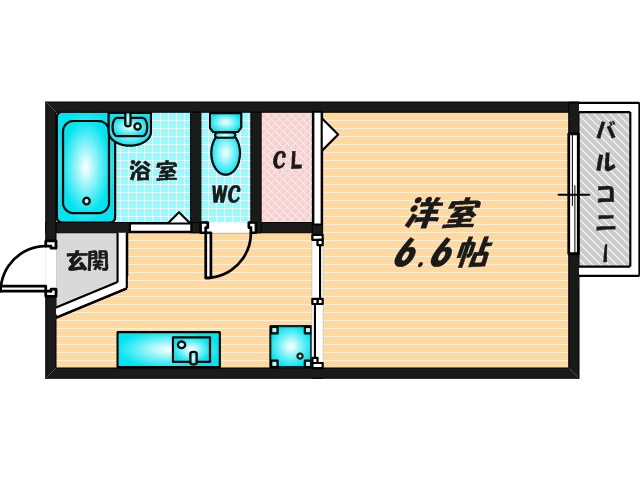 バス・トイレがセパレート、収納がある住みやすい間取りです。