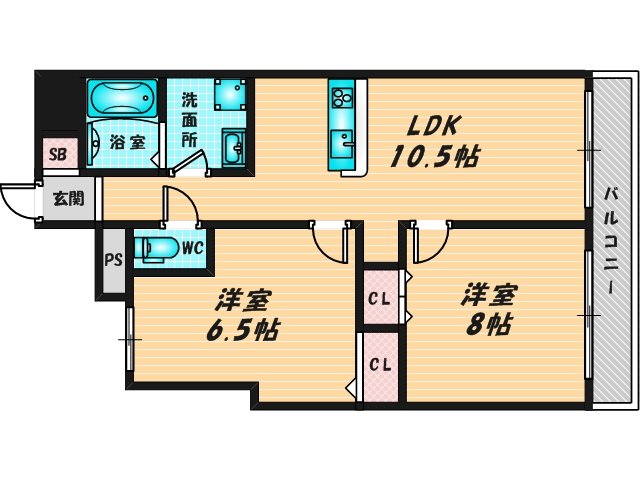新婚さんにピッタリ。使いやすいゆったりとした間取り。