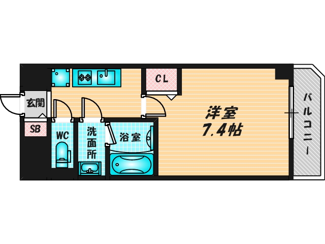 ゆったりくつろげる単身さん向けの間取り。
