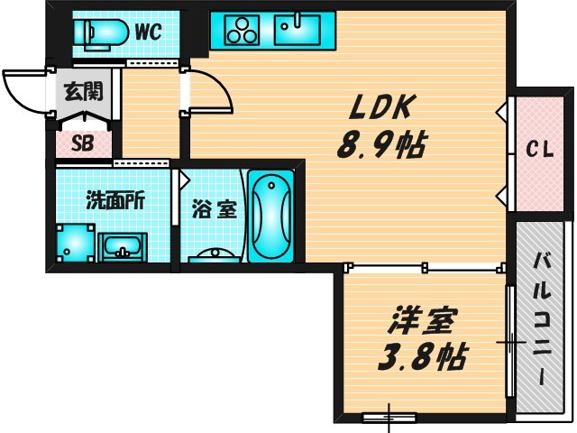 ゆったりくつろげる単身さん向けの間取り。