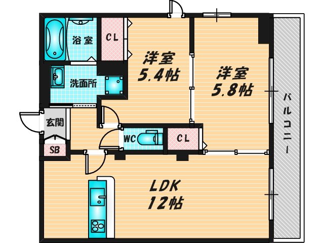 新婚さんにピッタリ。使いやすいゆったりとした間取り。