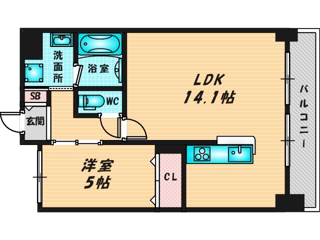 バス・トイレがセパレート、収納がある住みやすい間取りです。