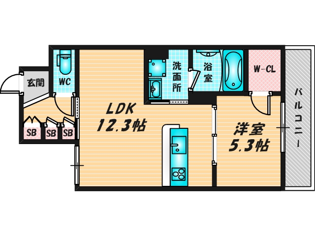 バス・トイレがセパレート、収納がある住みやすい間取りです。