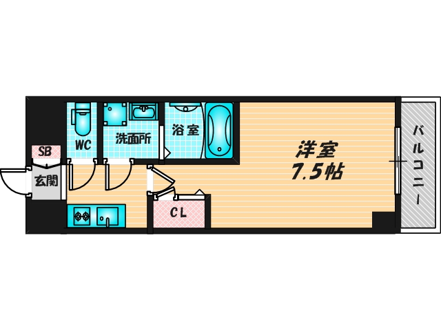 ゆったりくつろげる単身さん向けの間取り。