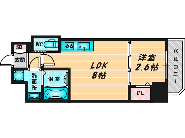ゆったりくつろげる単身さん向けの間取り。