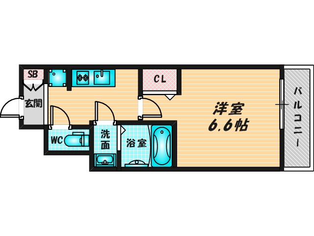 ゆったりくつろげる単身さん向けの間取り。