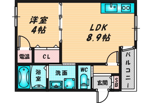 シンプルで使い勝手の良い間取り