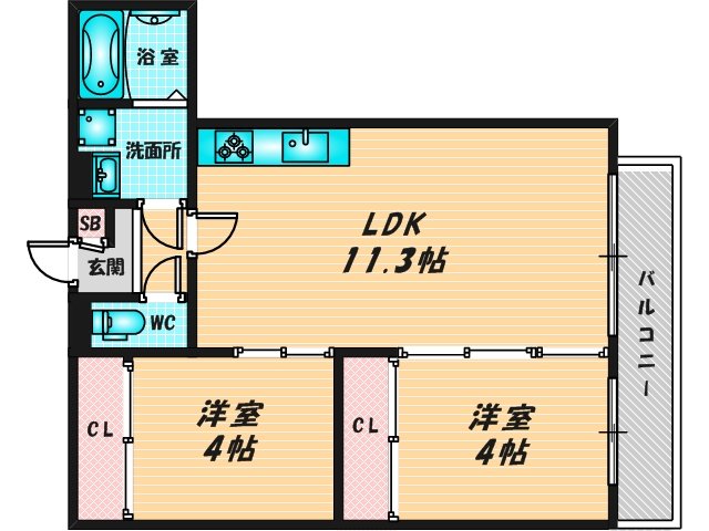 新婚さんにピッタリ。使いやすいゆったりとした間取り。