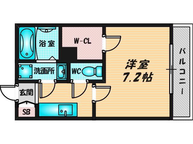 ゆったりくつろげる単身さん向けの間取り。