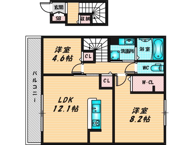 新婚さんにピッタリ。使いやすいゆったりとした間取り。