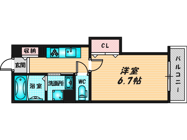 ゆったりくつろげる単身さん向けの間取り。 