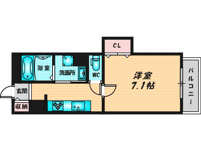 ゆったりくつろげる単身さん向けの間取り。 