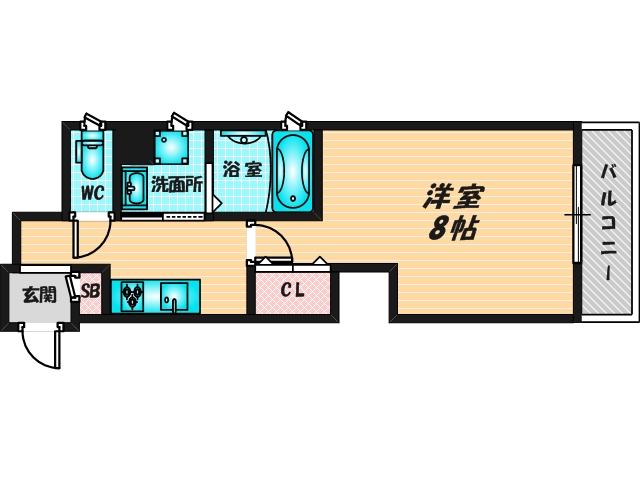 ゆったりくつろげる単身さん向けの間取り。 