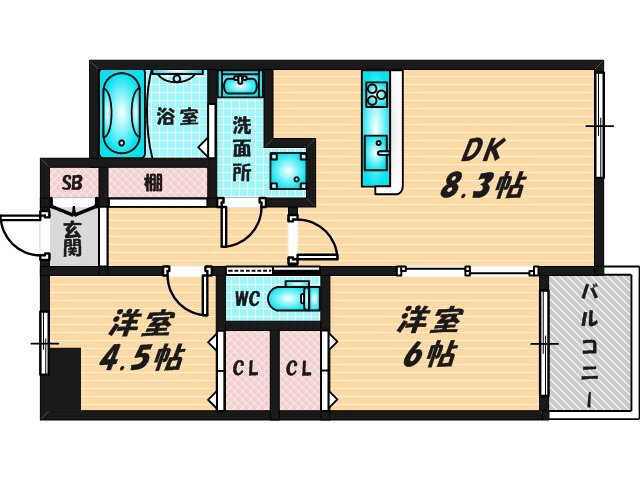 新婚さんにピッタリ。使いやすいゆったりとした間取り。 