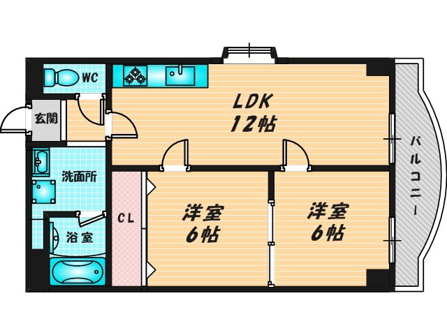 新婚さんにピッタリ。使いやすいゆったりとした間取り。 