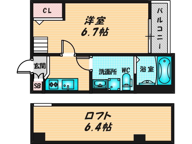 ゆったりくつろげる単身さん向けの間取り。 