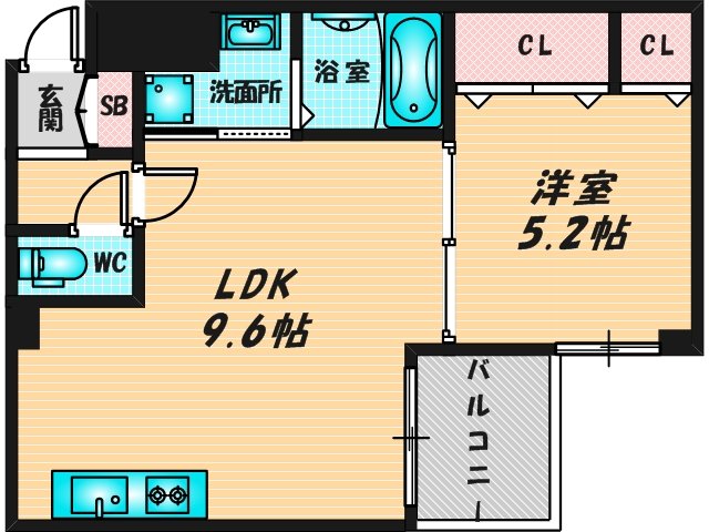 ゆったりくつろげる単身さん向けの間取り。 