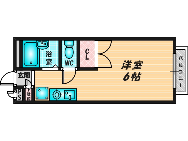 バス・トイレがセパレート、収納がある住みやすい間取りです。 