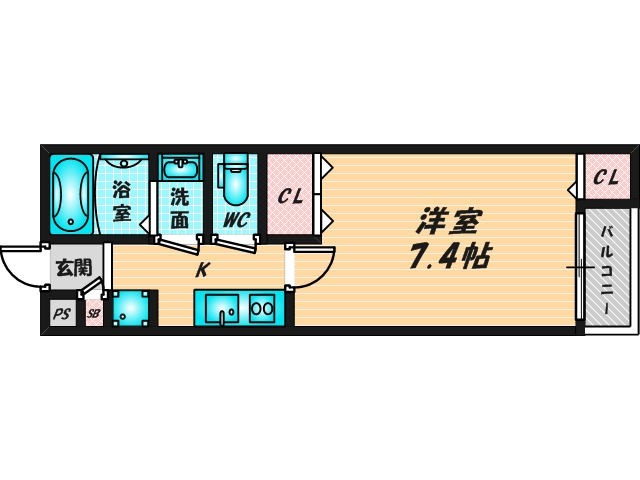 バス・トイレがセパレート、収納がある住みやすい間取りです。 