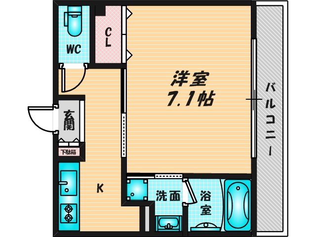 ゆったりくつろげる単身さん向けの間取り。