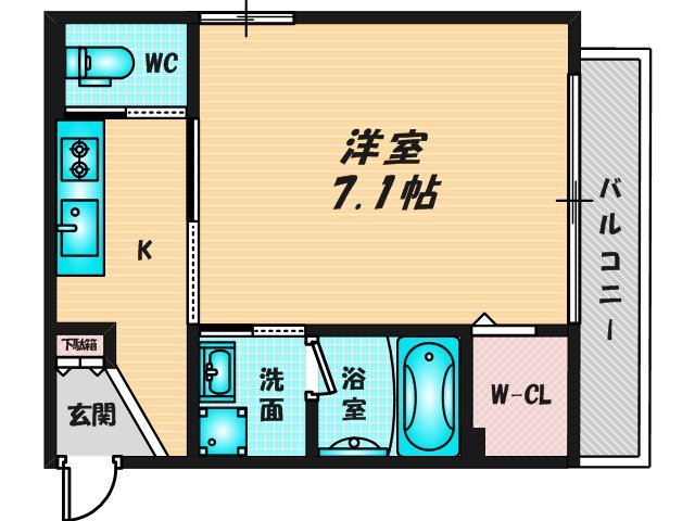 ゆったりくつろげる単身さん向けの間取り。