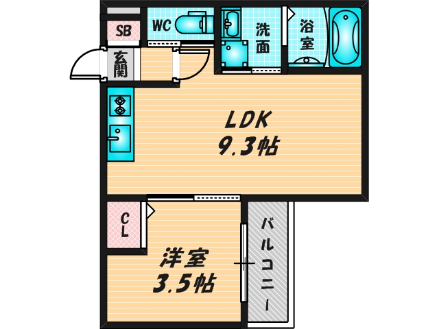 バス・トイレがセパレート、収納がある住みやすい間取りです。