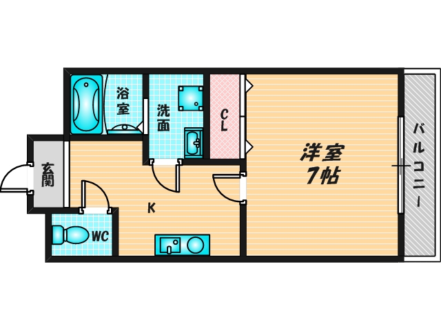 バス・トイレがセパレート、収納がある住みやすい間取りです。