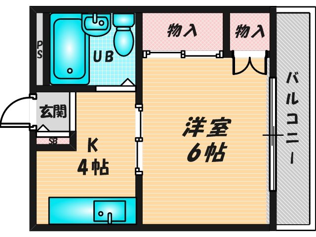 シンプルな単身さん向きのマンションです。