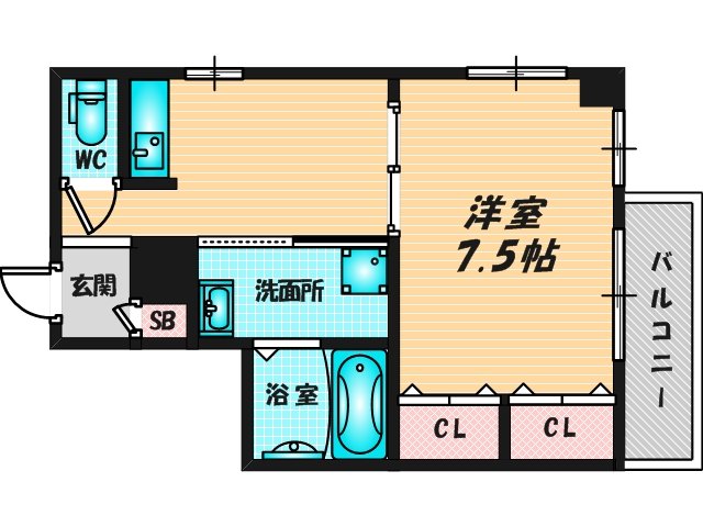 ゆったりくつろげる単身さん向けの間取り。