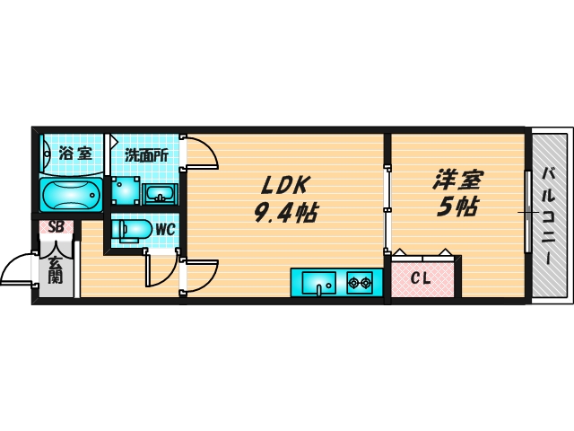 ゆったりくつろげる単身さん向けの間取り。 