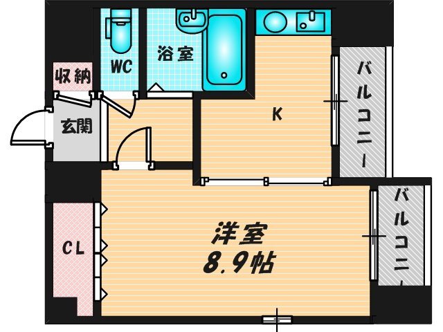 バス・トイレがセパレート、収納がある住みやすい間取りです。