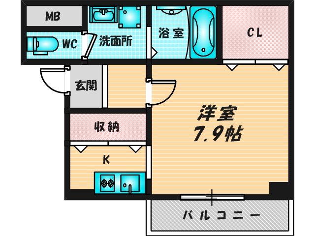 ゆったりくつろげる単身さん向けの間取り。