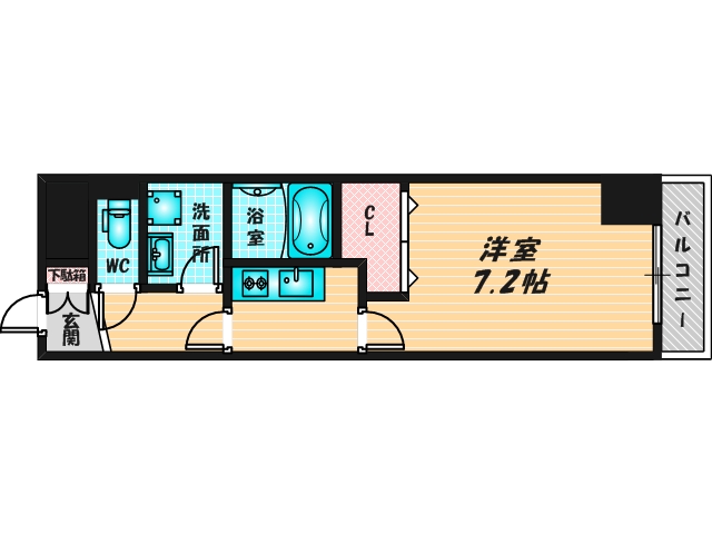 バス・トイレがセパレート、収納がある住みやすい間取りです。