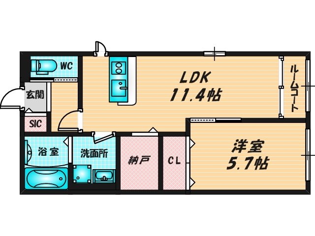 ゆったりくつろげる単身さん向けの間取り。 