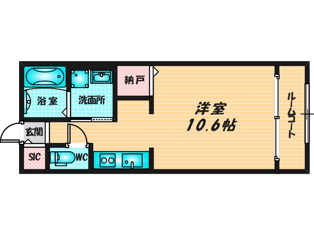 ゆったりくつろげる単身さん向けの間取り。 