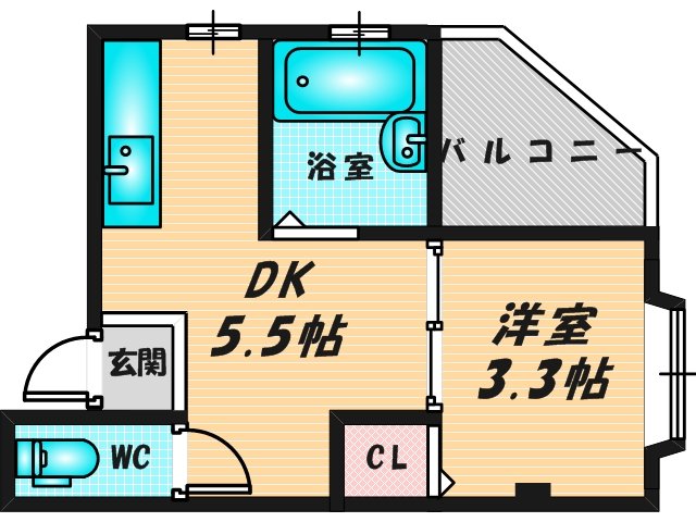 ゆったりくつろげる単身さん向けの間取り。