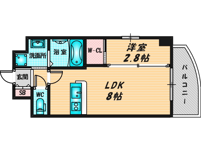 ゆったりくつろげる単身さん向けの間取り。 