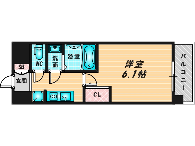 ゆったりくつろげる単身さん向けの間取り。 