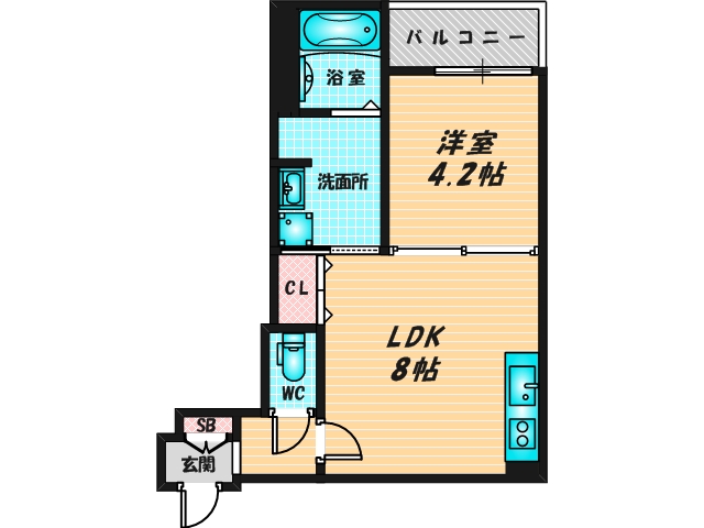 ゆったりくつろげる単身さん向けの間取り。