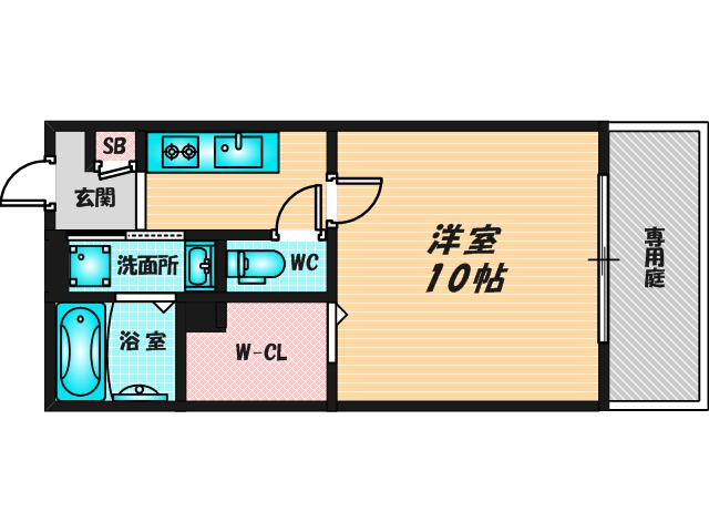 ゆったりくつろげる単身さん向けの間取り。
