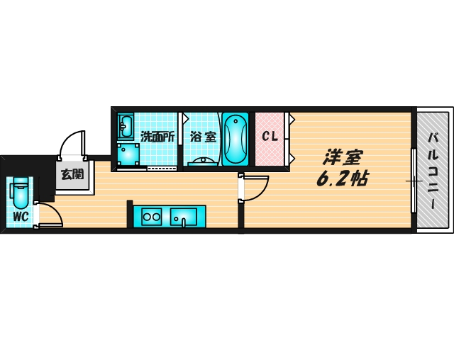 ゆったりくつろげる単身さん向けの間取り。 